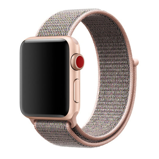 For Apple Watch 42mm / 41mm / 40mm / 38mm Simple Fashion Nylon Watch Band with Magic Stick(Pink) by buy2fix