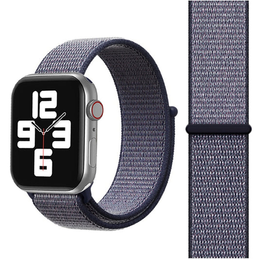 For Apple Watch 42mm / 41mm / 40mm / 38mm Simple Fashion Nylon Watch Band with Magic Stick(Navy Blue) by buy2fix