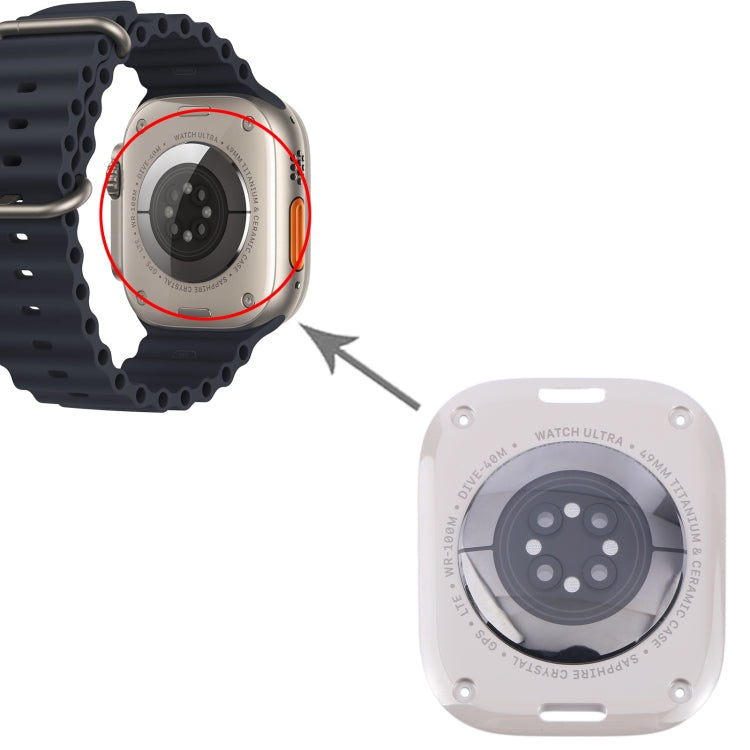 For Apple Watch Series Ultra 1/ 2 49mm Original Rear Housing Glass Cover(Silver) by buy2fix