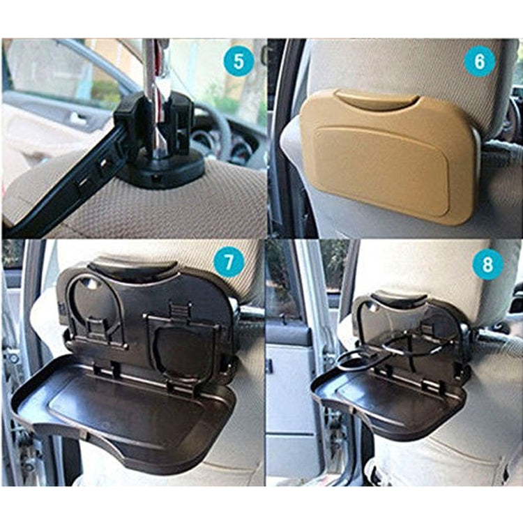 Folding Car Auto Back Seat Table Drink Food Cup Tray Holder Stand Desk (Grey) by buy2fix