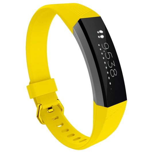Solid Color Silicone Watch Band for FITBIT Alta / HR, Size: L(Lemon Yellow) by buy2fix
