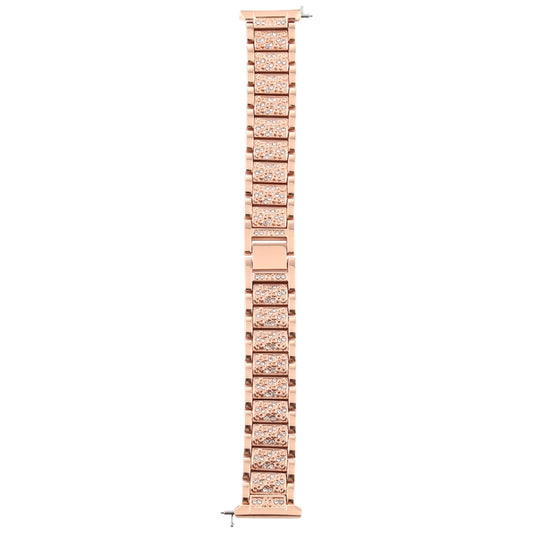 For Fitbit Versa Diamond-studded Stainless Steel Watch Band(Rose Gold) by buy2fix