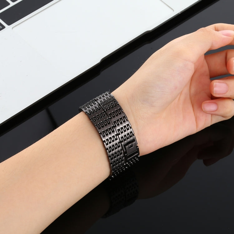 For Fitbit Alta Stainless Steel Watch Band(Black) by buy2fix