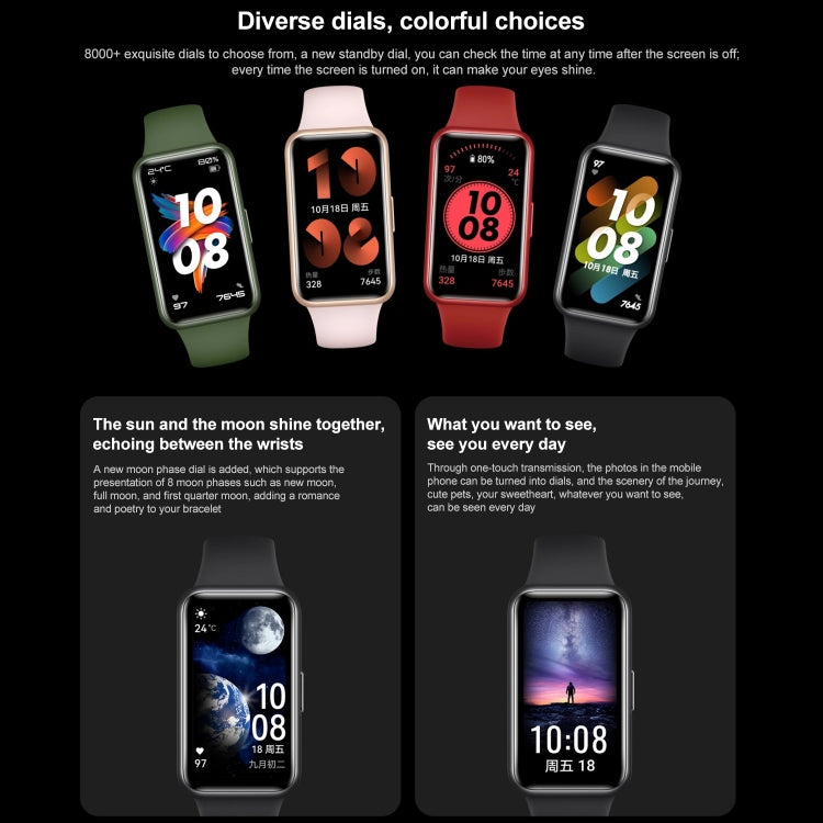 Original HUAWEI Band 7 Standard Edition, 1.47 inch AMOLED Screen Smart Watch, Support Blood Oxygen Monitoring / 14-days Battery Life(Black) by Huawei