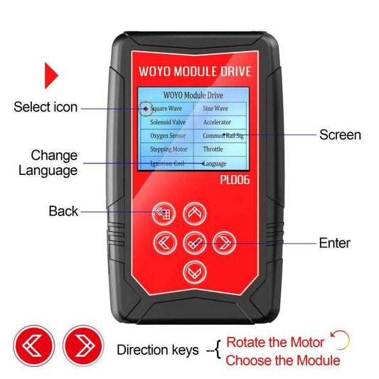 WOYO PL006 Automotive Component Sensor Offline Drive Tester for Automotive Maintenance and Inspection Sensors Auto tools (Black Red) - Code Readers & Scan Tools by buy2fix | Online Shopping UK | buy2fix