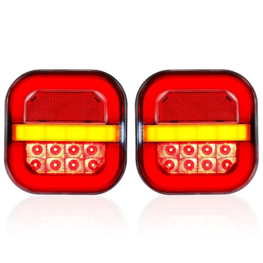 2pcs 12-24V 28LEDs Square Trailer Taillight by buy2fix