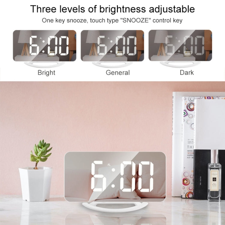 TS-8201-W Multifunctional LED Makeup Mirror Desk Clock Automatic Photosensitive Electronic Alarm (White) by buy2fix