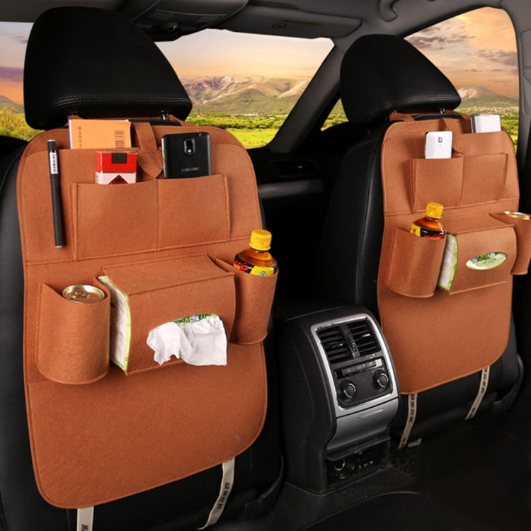 KANEED Auto Car Backseat Organizer Multi-Pocket Travel Storage Bag for Sunglass Phone Tissue Beverage Drink Can(Brown) by KANEED