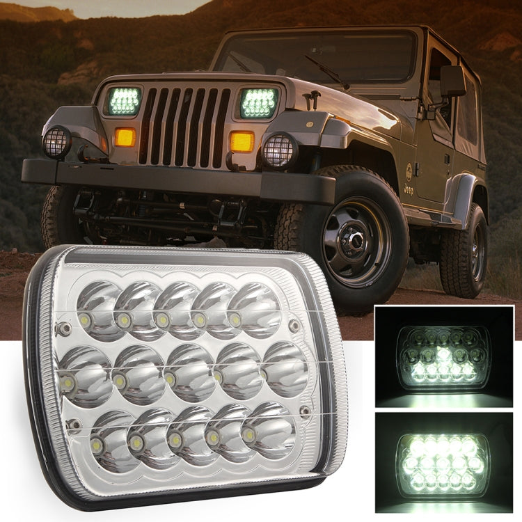 7 inch 5X7 H4 15W DC 9-30V 1500LM IP67 Car Truck Off-road Vehicle LED Work Lights / Headlight, with 15LEDs Lamps by buy2fix
