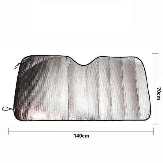 Silver Aluminum Foil Sun Shade Car Windshield Visor Cover Block Front Window Sunshade UV Protect, Size: 140 x 70cm by buy2fix