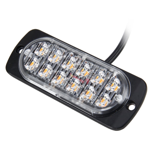 DC 12V-24V 2W 12LEDs SMD-2835 Lamps 17 Flash Patterns 3 Lines Car Flash Lamp Waterproof Car Truck Emergency Strobe Flash Warning Light, Cable Length: 90cm by buy2fix