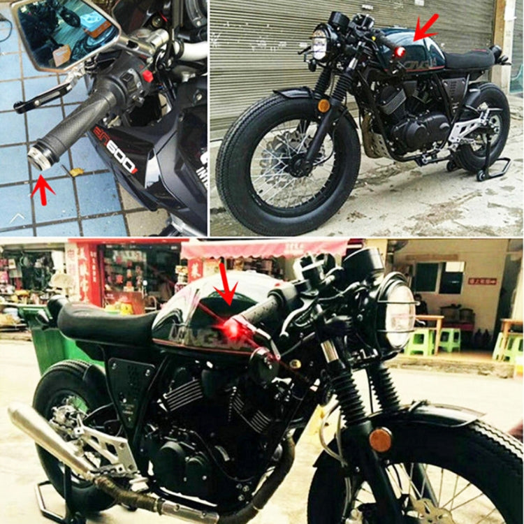 Pair Motorcycle Turn Signal Light Grip Bar Plug Strobe Side Marker End LED Handlebar Lamp by buy2fix