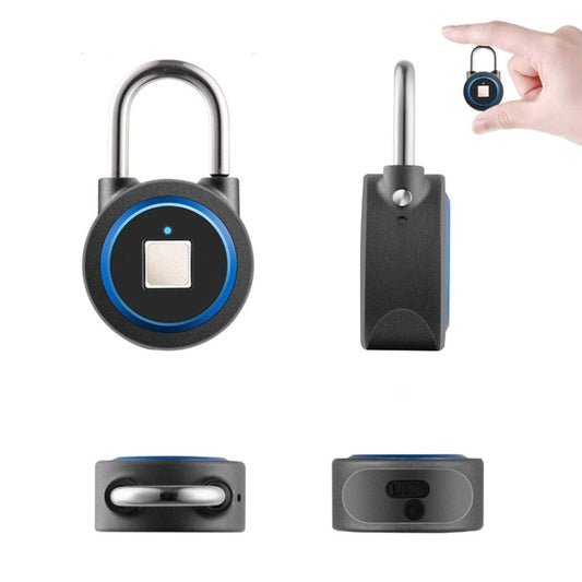 Waterproof Intelligent Bluetooth Fingerprint Padlock Remote Unlocking for iOS / Android(Blue) by buy2fix
