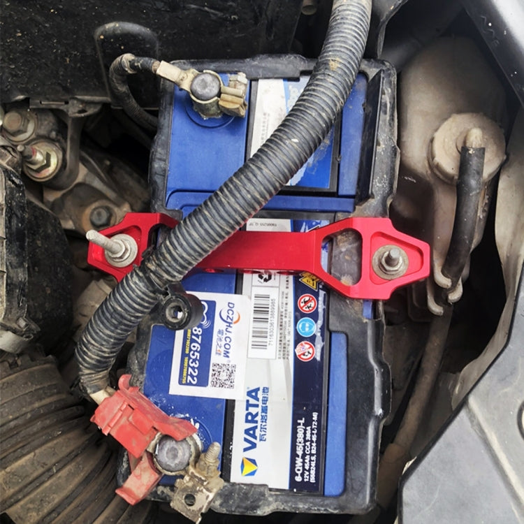 Universal Car Short Arch Stainless Steel Battery Tie Down Clamp Bracket, Size: 18.2 x 4.5 x 2cm (Blue) by buy2fix