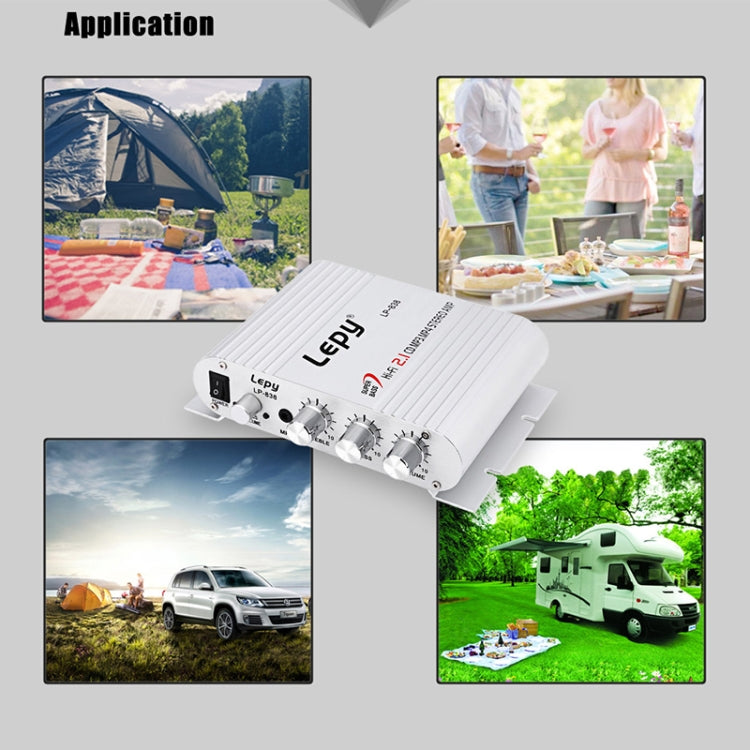 Car 2.1CH HIFI Subwoofer Amplifier Audio, Support MP3(Silver) by buy2fix