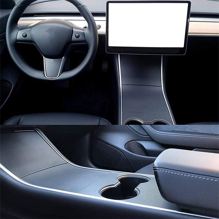 Car Central Control Panel Film Scratch-proof PVC Decorative Sticker for Tesla Model 3 before 2021(Matte Black) by buy2fix