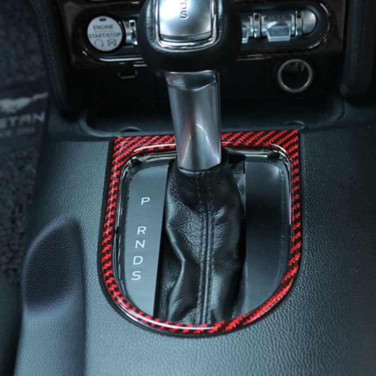 2 in 1 Car Carbon Fiber Gear Frame Decorative Sticker for Ford Mustang 2015-2020 by buy2fix