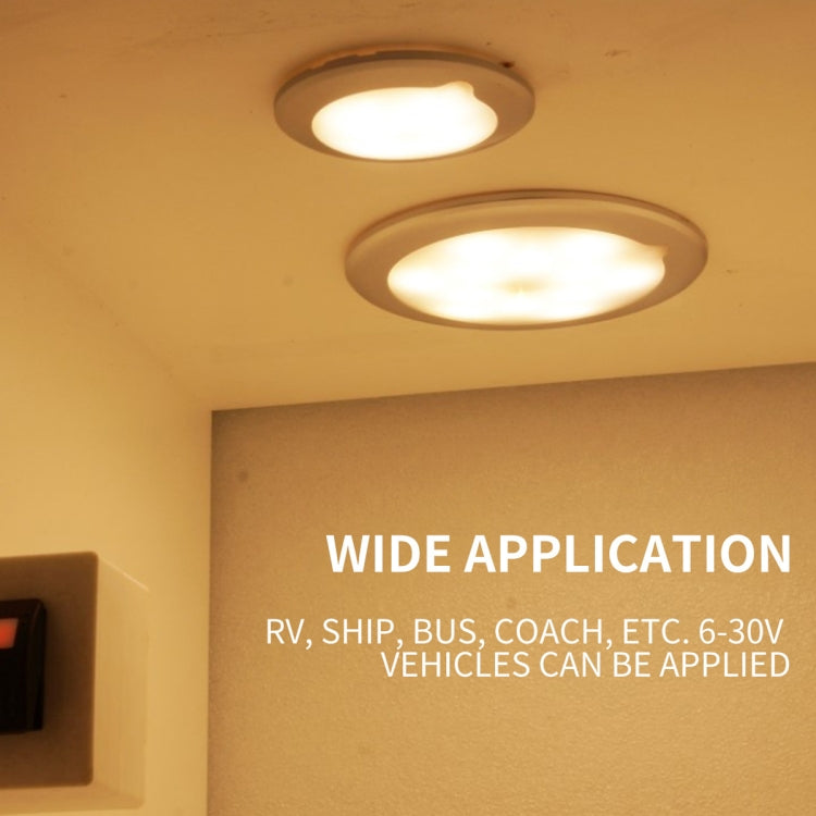 DC 9-30V 4.5W 3000-3300K IP67 Marine RV Dimmable 150mm LED Dome Light Ceiling Lamp, with Touch Control (Warm Light) by buy2fix