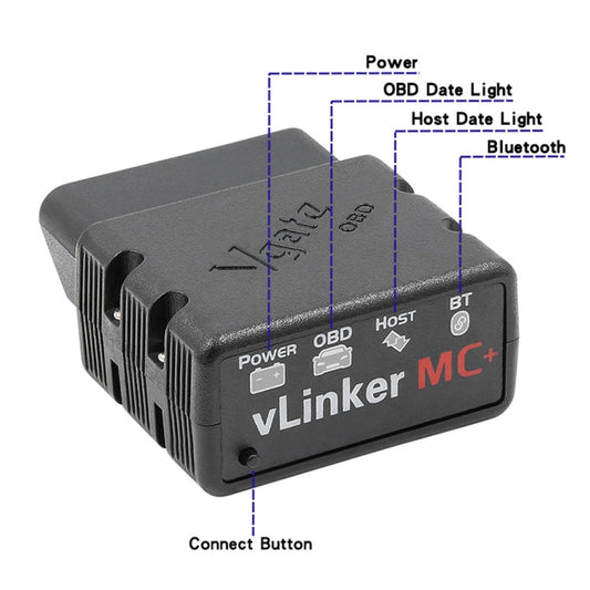 Vgate VLINKER MC+ V2.2 Bluetooth 4.0 Car OBD Fault Diagnosis Detector by Vgate
