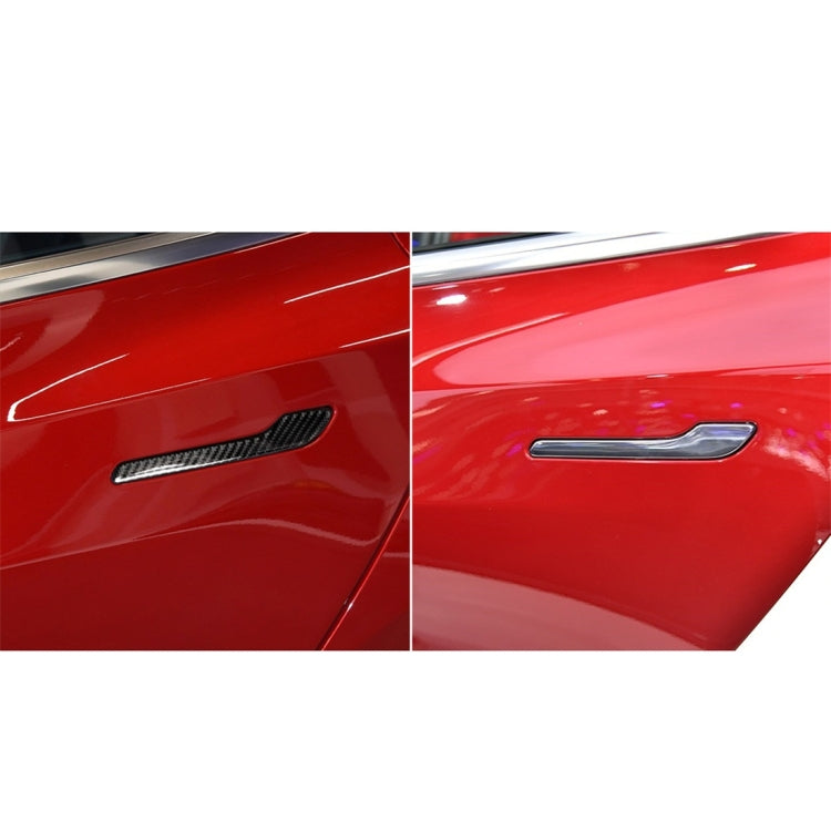 4 PCS Carbon Fiber Car Outside Handle Decorative Sticker for Tesla Model 3 by buy2fix