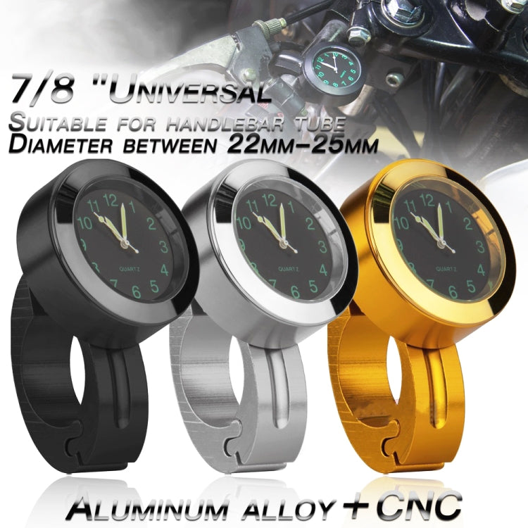 Motorcycle 22-25mm Handlebar Clock Quartz Watch with Lock (Black) by buy2fix