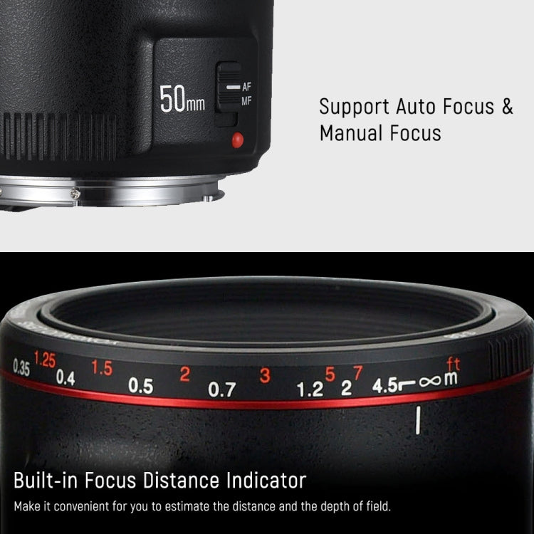 YONGNUO YN50MM F1.8C II F1.8 Auto Focus Lens for Canon EF Mount New Lens (Black) - Auxiliary Lens by YONGNUO | Online Shopping UK | buy2fix