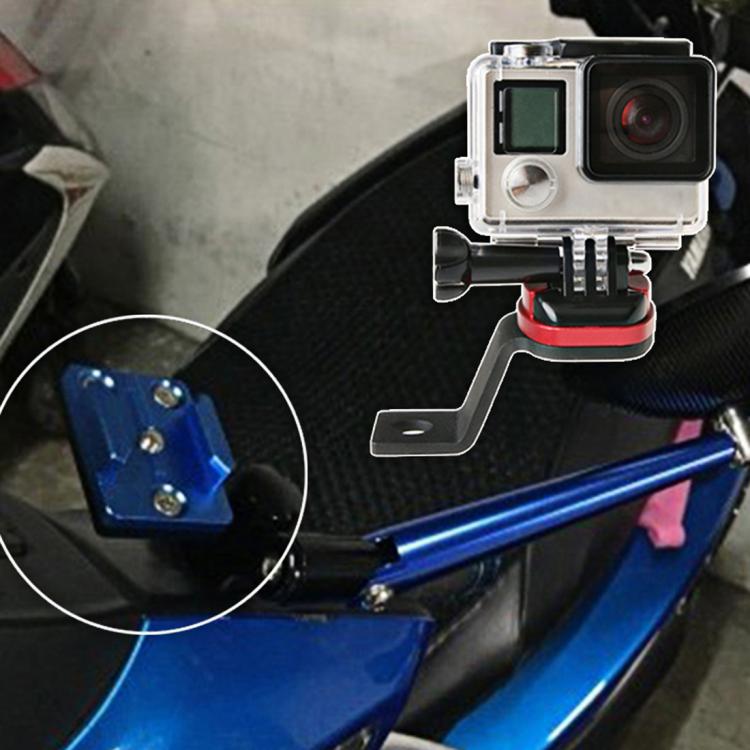 Motorcycle Rearview Mirror CNC Aluminum Alloy Stent Fixed Bracket Holder for GoPro, Insta360, DJI and Other Action Cameras(Blue) by buy2fix