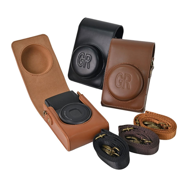Full Body Camera PU Leather Case Bag with Strap for Ricoh GR / GRII / GRIII, Casio ZR1200 / ZR1500/ ZR2000/ ZR3500, ZR3600 / ZR3700 / ZR5500 (Coffee) by buy2fix