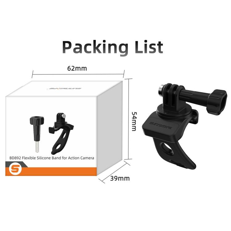Sunnylife Action Camera Flexible Mount 360 Strap Wrap Band Mount Bike Tube Clip Holder (Orange) - Case & Bags by Sunnylife | Online Shopping UK | buy2fix
