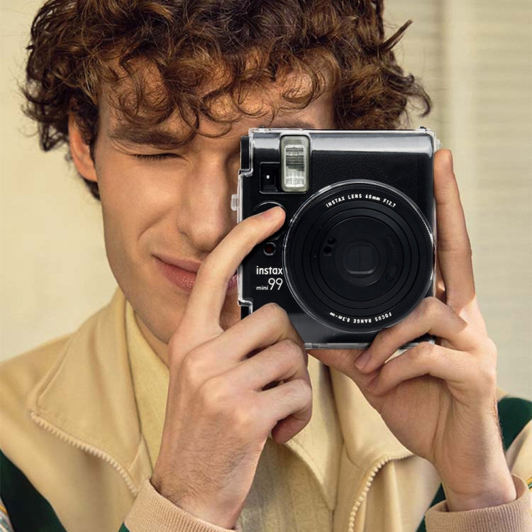 For FUJIFILM Instax mini 99 Crystal Hard Case Camera Bag with Shoulder Strap (Transparent) by buy2fix