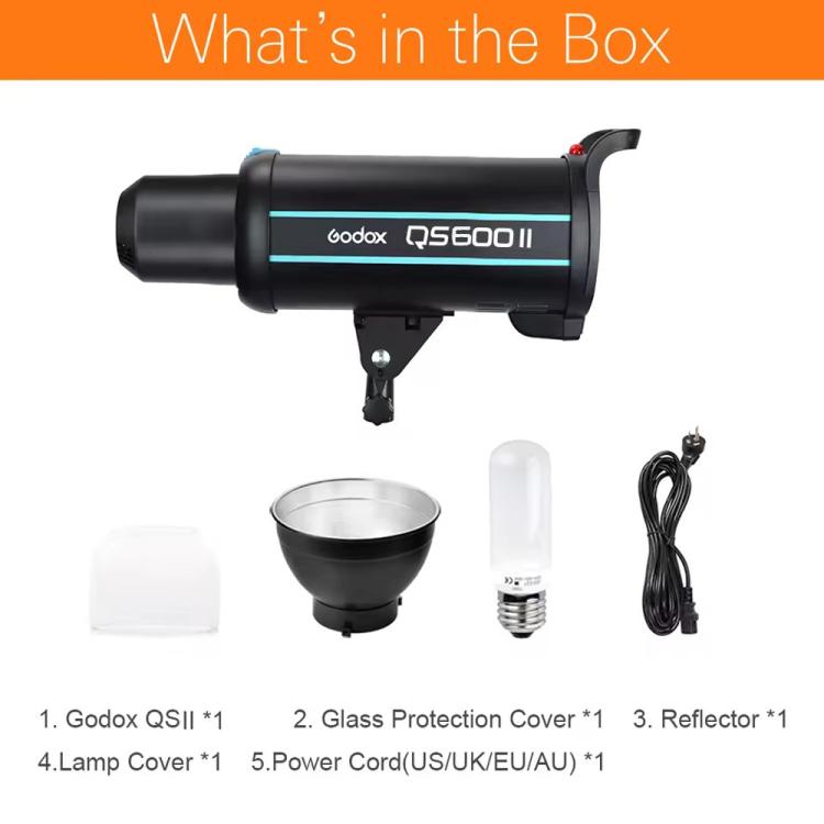 Godox QS600II Strobe Studio Flash Light 600Ws Bowens Mount High Speed Flash (US Plug) - Shoe Mount Flashes by Godox | Online Shopping UK | buy2fix