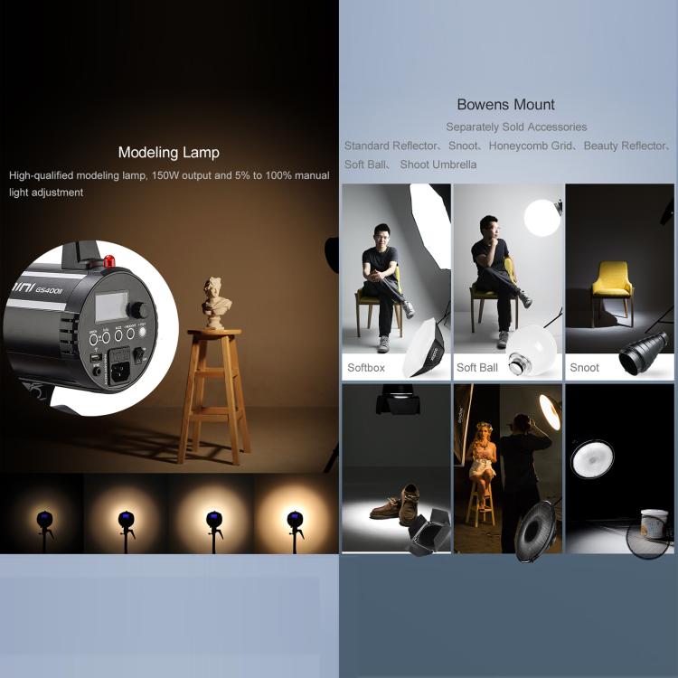 Godox Gemini GS300II Studio Flash Light 300Ws Bowens Mount Strobe Flash (EU Plug) - Shoe Mount Flashes by Godox | Online Shopping UK | buy2fix