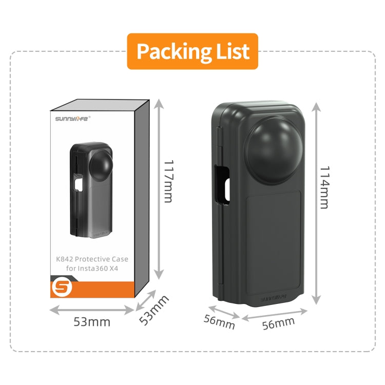 For Insta360 X4 Sunnylife Integrated Lens Screen Camera Cover Protector Screen Protective Case (Transparent Black) by Sunnylife