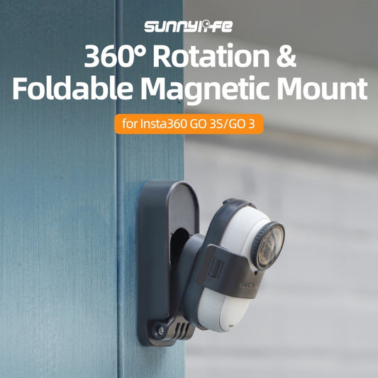 For Insta360 GO3 / GO 3S Sunnylife 360 Rotation Foldable Magnetic Mount (Black) by buy2fix