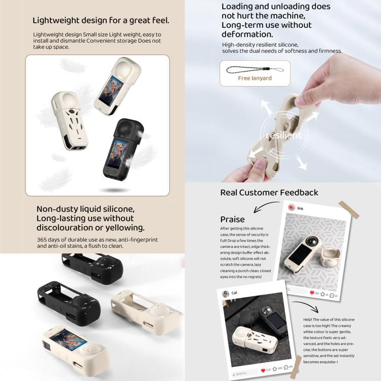 For Insta360 X5 STARTRC Silicone Heat Dissipation Protective Cover with Lens Cover (Black) - Case & Bags by STARTRC | Online Shopping UK | buy2fix