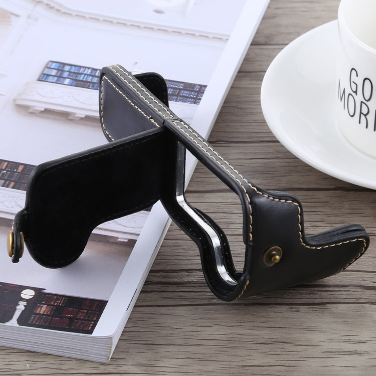 1/4 inch Thread PU Leather Camera Half Case Base for Canon EOS M5(Black) - Half Case by buy2fix | Online Shopping UK | buy2fix