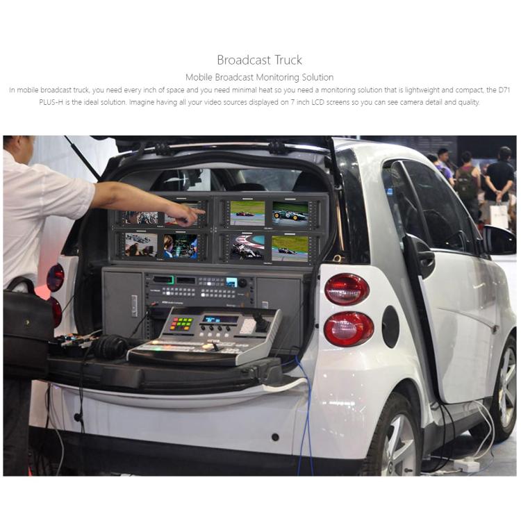 FEELWORLD D71 PLUS-H Dual 7 inch 3RU Rackmount Monitor 4K HDMI 1920 x 1200 IPS Monitor (US Plug) - On-camera Monitors by FEELWORLD | Online Shopping UK | buy2fix