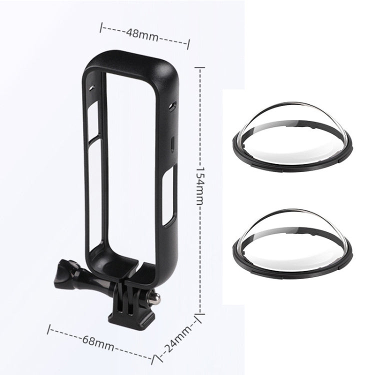 For Insta360 X4 PC Plastic Protective Frame with PC Lens Cover Guard (Black) by buy2fix