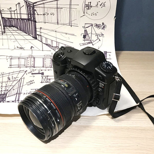 For Canon EOS 5DSR Non-Working Fake Dummy DSLR Camera Model Photo Studio Props with Strap (Black) by buy2fix