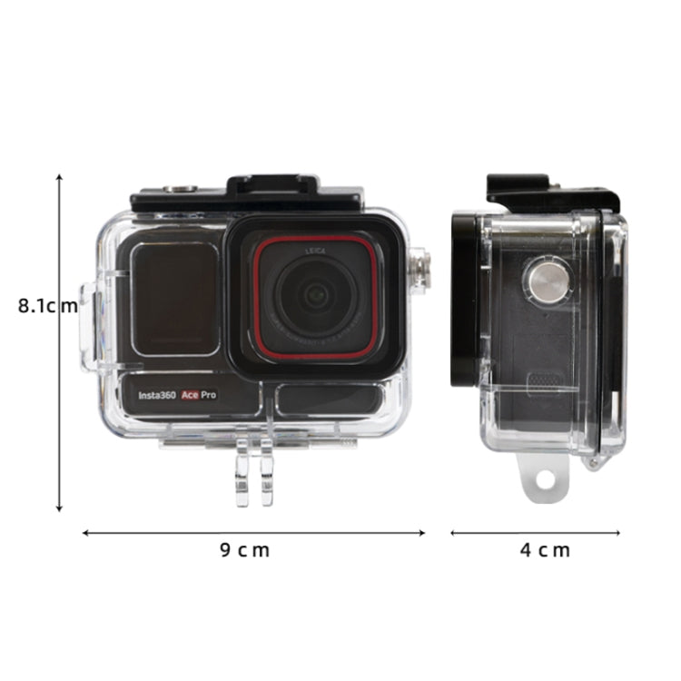 For Insta360 Ace Pro 2 Underwater Waterproof Housing Case with Base Adapter & Screw (Transparent) by buy2fix