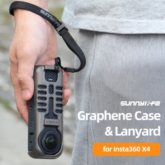 For Insta360 X4 Sunnylife Graphene Case High Thermal Conductivity Protective Case with Hand Strap (Black) by Sunnylife