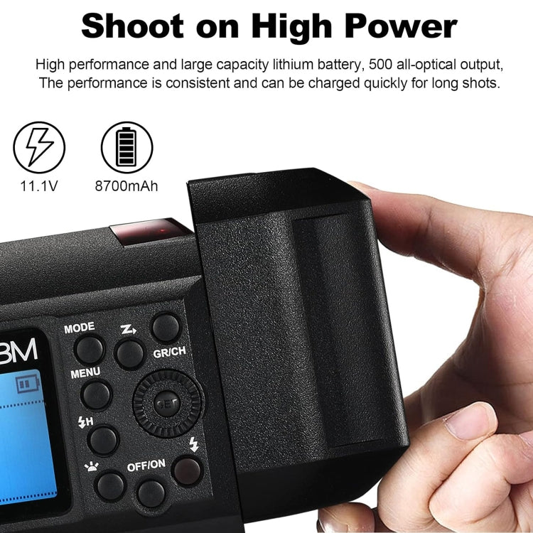 Godox WITSTRO AD600BM Bowens Mount 600Ws GN87 High Speed Mount Studio Speedlight (Black) by Godox