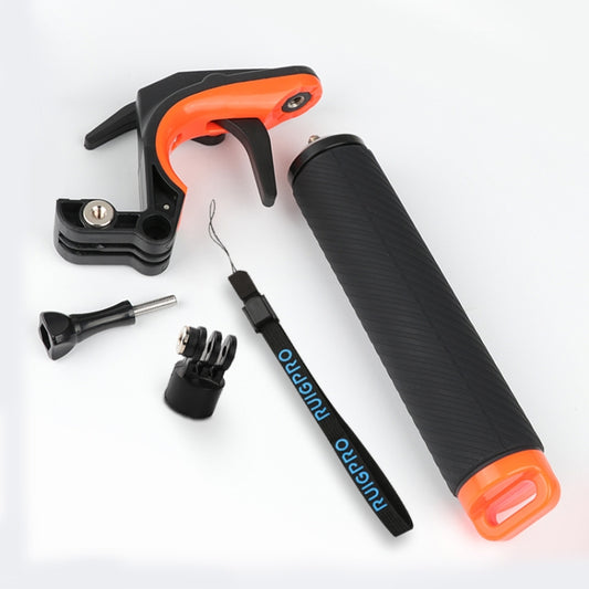 Shutter Trigger + Floating Hand Grip Diving Buoyancy Stick with Adjustable Anti-lost Strap & Screw & Wrench for GoPro HERO8 Black by RUIGPRO