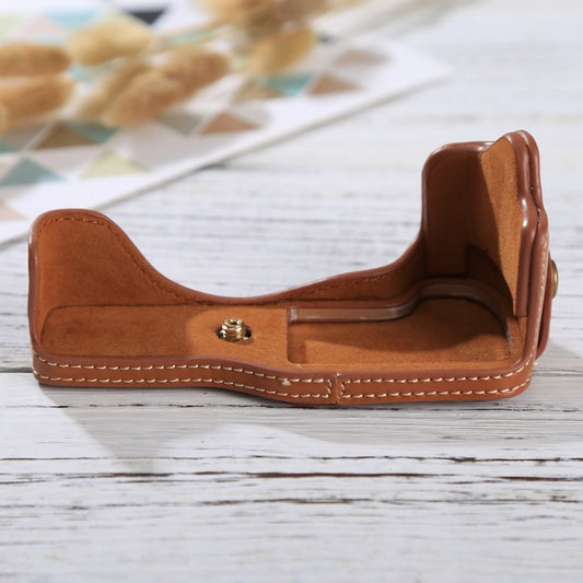 1/4 inch Thread PU Leather Camera Half Case Base for Canon EOS M3(Brown) - Half Case by buy2fix | Online Shopping UK | buy2fix