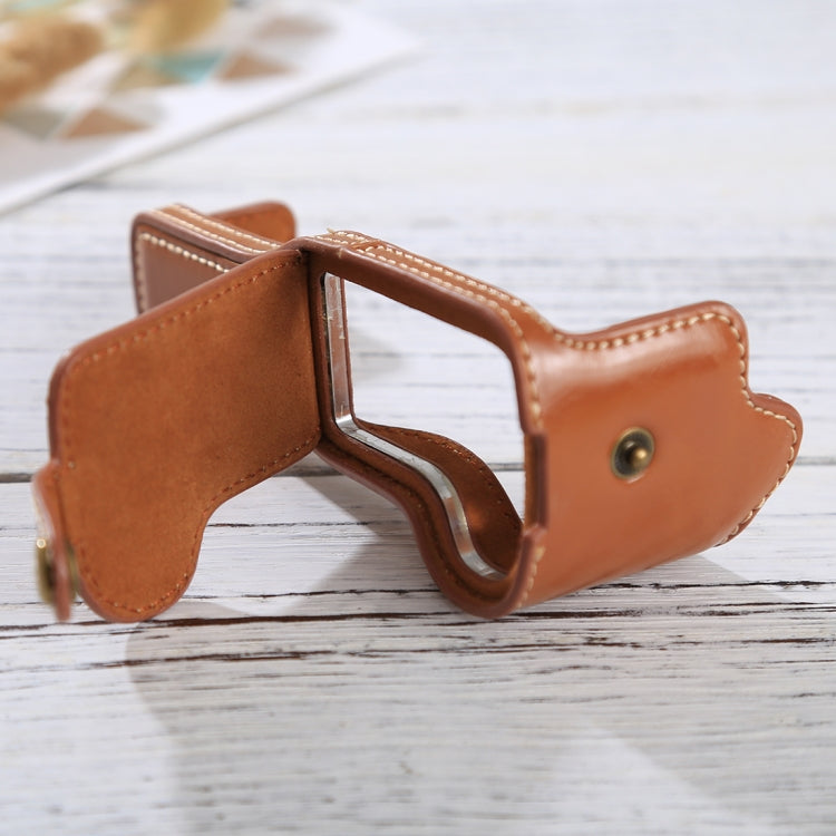 1/4 inch Thread PU Leather Camera Half Case Base for Canon EOS M3(Brown) - Half Case by buy2fix | Online Shopping UK | buy2fix