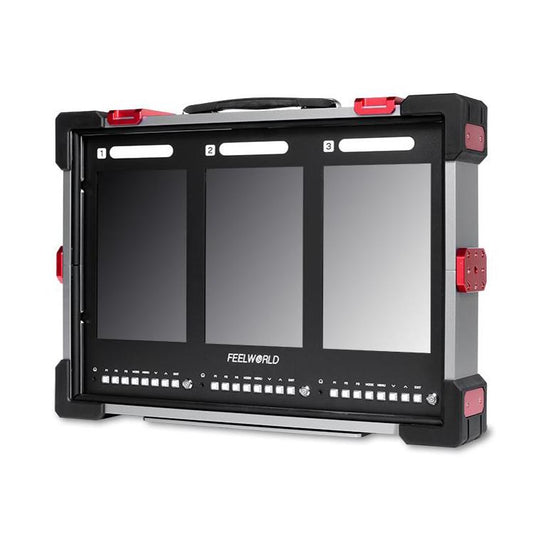 FEELWORLD PS101 Triple 10.1-inch Vertical Dispaly Carry-on Monitor High Brightness 1000nit Portable Protective Case (AU Plug) - On-camera Monitors by FEELWORLD | Online Shopping UK | buy2fix