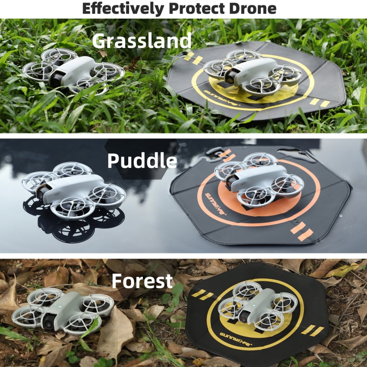 Sunnylife Drone Landing Pad 35cm Fast-Fold Double-Sided Leather Waterproof Helipad for DJI Neo / Avata 1 / 2 / Mini Series (Yellow+Orange) - Other by Sunnylife | Online Shopping UK | buy2fix