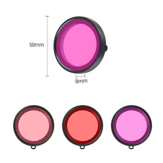 For DJI Osmo Action 5 Pro / 4 / 3 Housing Diving Color Lens Filter (Pink) - Lens Filter by buy2fix | Online Shopping UK | buy2fix