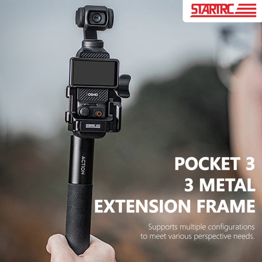 For DJI OSMO Pocket 3 STARTRC Metal Protection Frame Cage Expansion Adapter Bracket (Black) by STARTRC