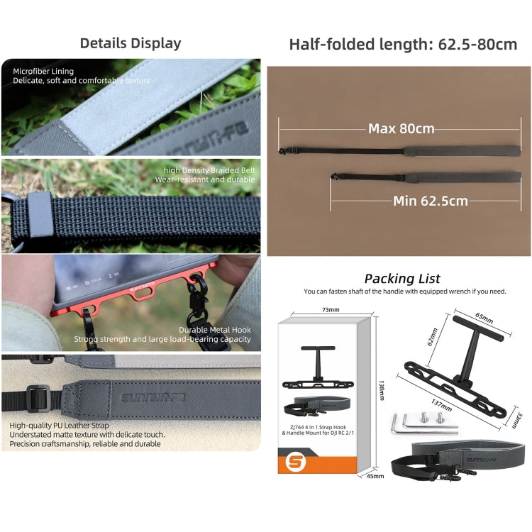 For DJI RC 2 / 1 Sunnylife ZJ764 Controller Handle Waist Support Tabletop Mount Neck Strap Hook Hanger Bracket (Black) by Sunnylife